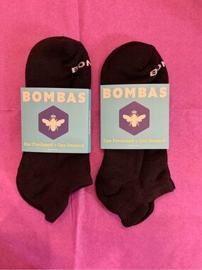 2 Pair Bombas- Unisex Mid-Weight Ankle Sock - Black